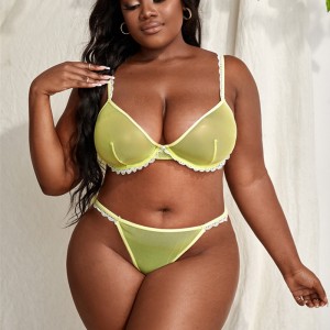 Kontraszt mini csipke díszítés alsó háló fehérneműkészlet